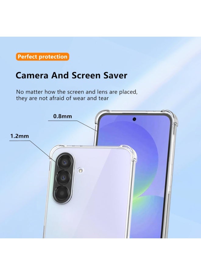 BORTONY Samsung Galaxy A57 5G Clear Case with 2-Pack Tempered Glass Shockproof Bumper and Non-Yellowing Drop Protection Slim Fit Cover Samsung Galaxy A57 5G - Image 2